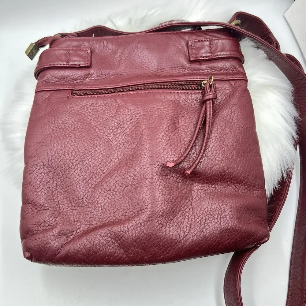 Montana West Leather Crossbody Purse Multi Pocket Shoulder Bag Red Bohemian